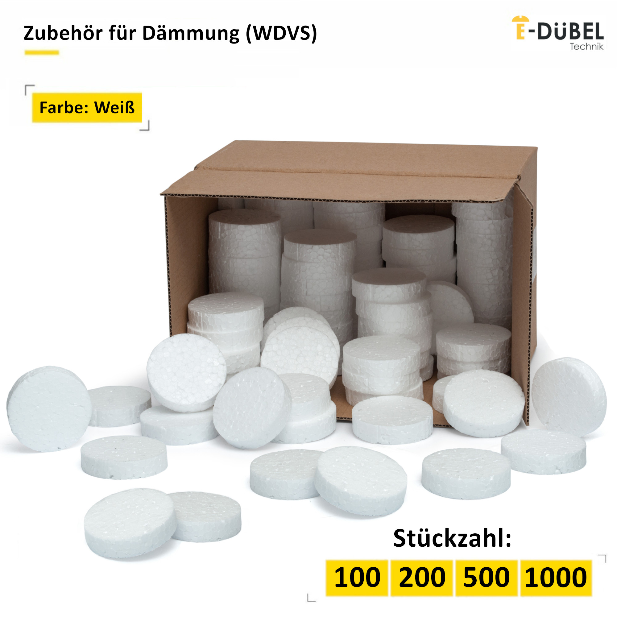 100 Stück EPS Abdeckkappen Für Dämmdübel – Graphit, 67x17 Mm, Perfekt Für WDVS & Dämmung