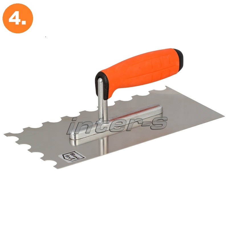 Mivos Maurerkelle Berliner Form 200 Mm Aus Edelstahl/Dreieckskelle Für Mauererarbeiten/Rostfreie Kelle Mit Softgriff/Putzkelle Made In EU, Mehrfarbig - Foto 9